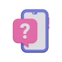 3d phone with question mark png