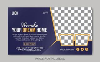 Home sale Web Banner Template, Real estate web header design. Horizontal standard size Vector design .