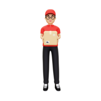 3d Deliveryman going to delivery package png