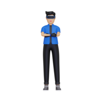 3d Boy using VR technology png