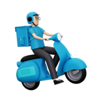 3d Deliveryman going to delivery package