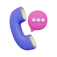 icône de conversation téléphonique 3d png