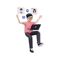 3d online meeting illustration png