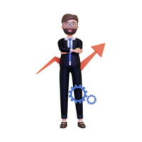 3d Business growth management png