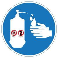 Signs washing your hands to get rid of viruses and bacteria. vector