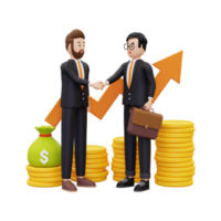 3D-Partnerschaft mit Startup-Investor-Illustration png