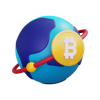 3D globales Bitcoin png