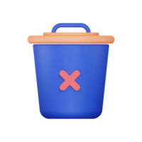 icône de poubelle 3d png