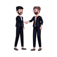 3d Two business people shake hands png