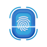 3d impronta digitale accesso icona png