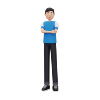 3d Boy Standing with folded hands png