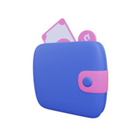 3d Wallet With Money icon png