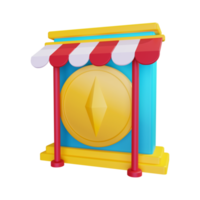 3d NFT shop concept illustration png