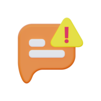 icono de alerta de mensaje 3d png