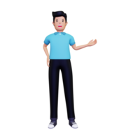 3d Employee presenting something png