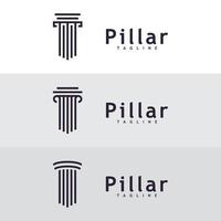 plantilla de logotipo de diseño de concepto de pilar de ley creativa vector