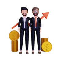 Business partner shaking hands with a pile of gold coins and an arrow png