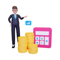 illustration de calcul financier 3d png