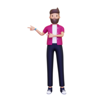 3d Man pointing at something png