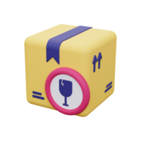 ícone de pacote 3D frágil png