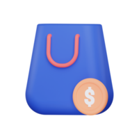 ícone de sacola de compras 3D png