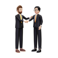 3d business partner shaking hands illustration png