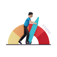 3d uomo è sotto un' lotto di fatica illustrazione png