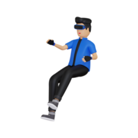 3d jongen in metaverse png