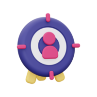 3d icono de audiencia objetivo png