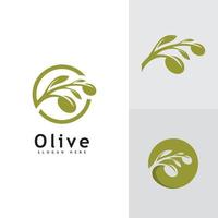 plantilla de vector de diseño de logotipo de aceite de oliva