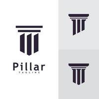 plantilla de logotipo de diseño de concepto de pilar de ley creativa vector