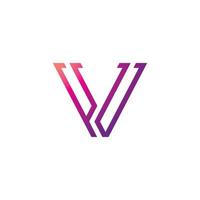 V Line Logo Design and template. Creative X icon initials Line Letters in vector. vector