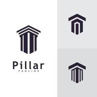 plantilla de logotipo de diseño de concepto de pilar de ley creativa vector