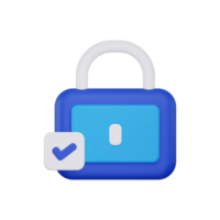 3d security lock icon png