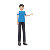 3d Boy presenting something png