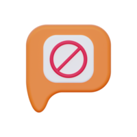 3d Block Message icon png