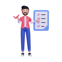 Ilustración de concepto de lista de verificación 3d png