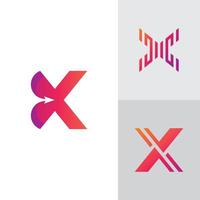 diseño y plantilla del logotipo x. letras creativas basadas en las iniciales del icono x en el vector. vector