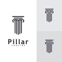 plantilla de logotipo de diseño de concepto de pilar de ley creativa vector