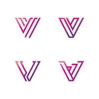 V Line Logo Design and template. Creative X icon initials Line Letters in vector. vector