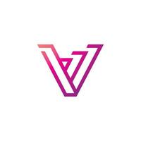 V Line Logo Design and template. Creative X icon initials Line Letters in vector. vector