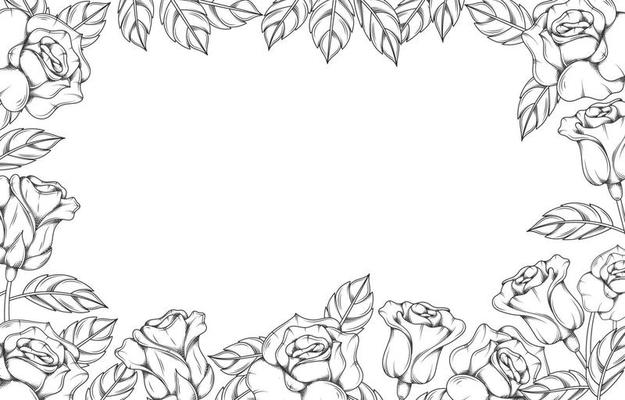 Floral background with Hand Drawn Style