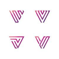 V Line Logo Design and template. Creative X icon initials Line Letters in vector. vector