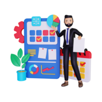 illustration de plan de travail d'entreprise 3d png