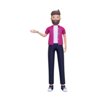 3d Man presenting something png