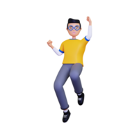 3d Jump with passion illustration png