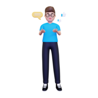 3d man delning åsikt illustration png