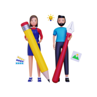 ilustração de equipe de design criativo 3D png