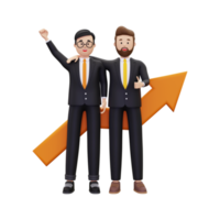 3d Business partners are excited about building cooperation illustration png