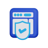 icono de seguridad web 3d png